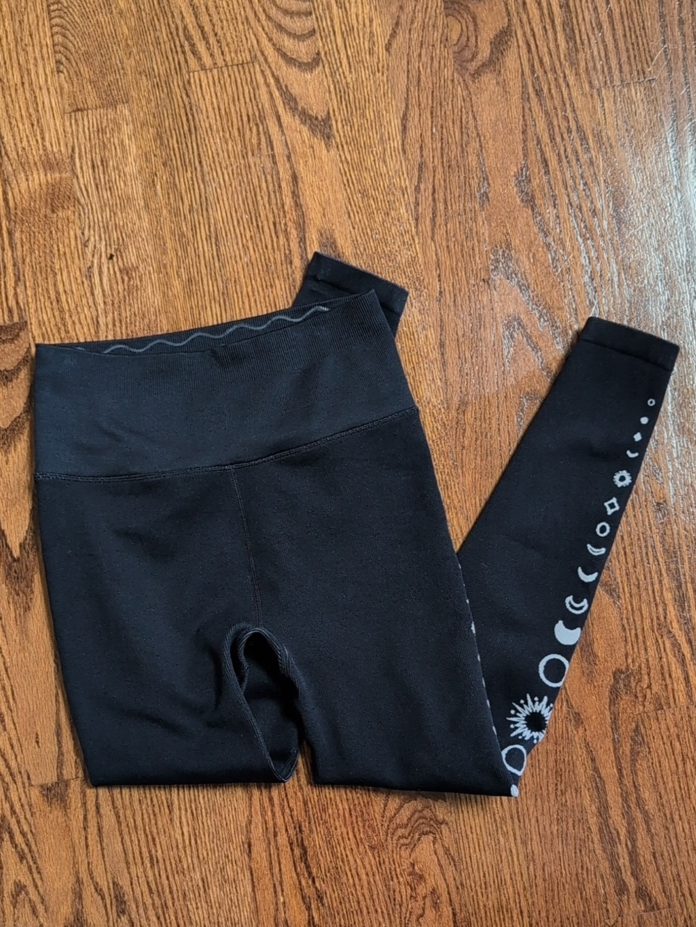 Spiritual Gangster Dark Blue Leggings with Moon Phase Design  XS/S